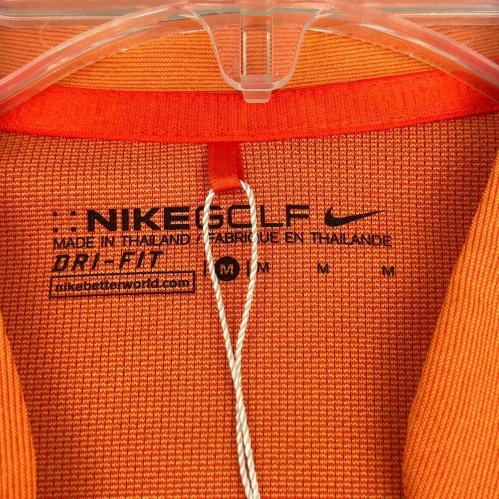 NIKE Golf Dri-Fit Women's Shirt Medium Short Sleeve V-Neck Orange Sporty Stretch - Picture 4 of 8